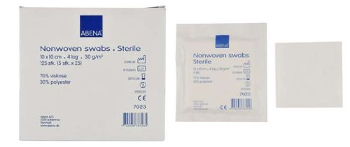 125 Gasas Estériles 10 x 10 cm - Esponjas de Gasa con 4 capas - de Tejido no Tejido para el Cuidado de Heridas Apósitos de uso médico