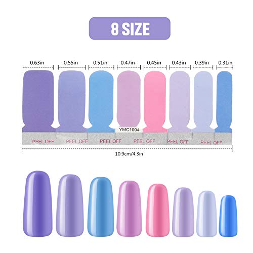 16 Hojas 256 Piezas Pegatinas de Esmalte de Uñas Envolturas Adhesivas de Uñas Completas Calcomanías de Uñas de Color Sólido con Lima de Uñas para Arte Uñas DIY Mujer Niña, Colores Variados