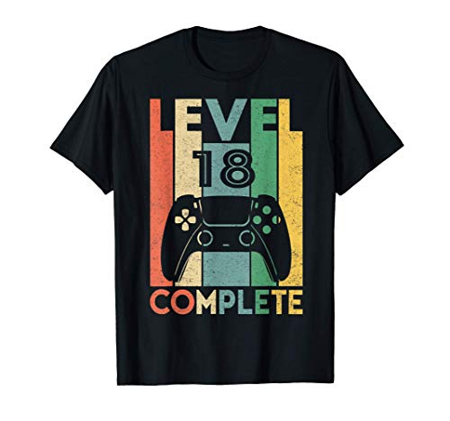 18 Años Cumpleaños Hombre Chica Divertido Regalo Level 18 Camiseta