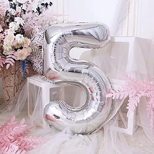 2 globos con el número 35 plateados + guirnalda de cumpleaños + banderines plateados para 35 cumpleaños, decoración para hombres y mujeres, 35 años, 35 globos de cumpleaños