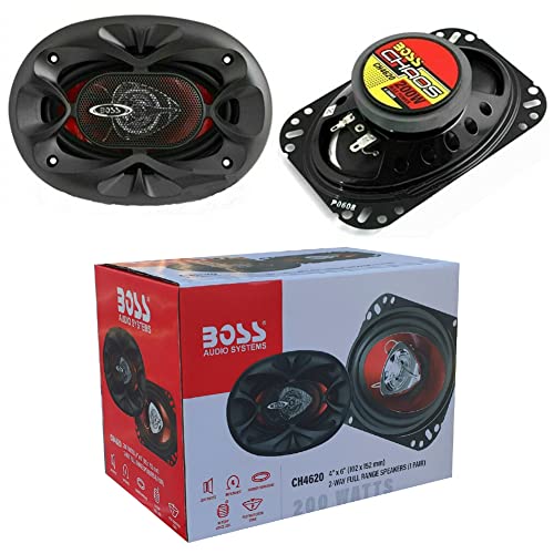 2 Haut-parleurs Compatible con Boss Audio Systems CH4620 CH 4620 coaxial de 2 vías 4 x 6 10 x 15 cm 100 x 150 mm 100 Watts rms 200 Watts MAX para Coche, por par