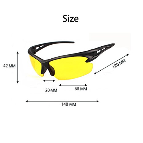 2 pares sin polarización gafas de sol de visión diurna y nocturna gafas conducción Protección UV400 antideslumbrante para mujeres para hombres disparar al aire libre pesca correr viajes amarillo+negro