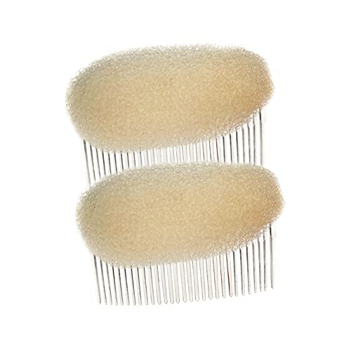 2 piezas con encanto Bump It Up volumen Inserciones Peine de pelo Do Beehive Hair Styling Insert Tool Hair Stick Bun Maker Tool Accesorios de peinado para mujeres Lady Girl (Beige)