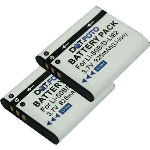 2 x Dot.Foto LI-50B, LI-50BA, LI-50BB Premium 3.7v / 925mAh Batería Recargable para Olympus