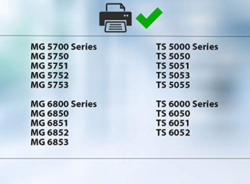 20 Cartuchos de Tinta con viruta Compatible con Canon PGI-570 CLI-571 para Pixma MG5750 MG5751 MG5752 MG5753 MG6850 MG6851 MG6852 MG6853 TS5050 TS5051 TS5053 TS5055 TS6050 TS6051 TS6052