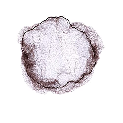 20 redes para el cabello para mujeres, moño, redes para el cabello invisibles, malla de borde elástico (café)