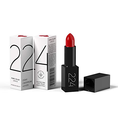 224 Cosmetics Barra de labios Pure Color - natural, vegano , no testada en animals - feel good fórmula , sin parabeno y silicona - Kiss Me Ruby