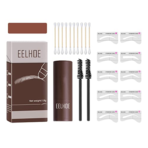 23 Piezas EyeBrow Stamp Kit Waterproof, Kit Moldeador Plantilla de Cejas, Juego de plantillas de maquillaje para cejas, 10 Estilos Plantilla Cejas 2 Ceja Cepilloy,10 hisopos de algodón