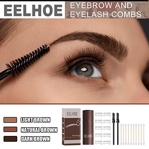 23 Piezas EyeBrow Stamp Kit Waterproof, Kit Moldeador Plantilla de Cejas, Juego de plantillas de maquillaje para cejas, 10 Estilos Plantilla Cejas 2 Ceja Cepilloy,10 hisopos de algodón