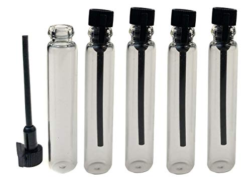 24 botes vacíos de 1 ml/2 ml/3 ml para muestras de perfume, de cristal, con cuentagotas, para aceites esenciales, botellas de aromaterapia, 2ML, 1