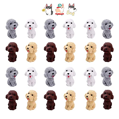 24 Piezas Borradores de animal, gomas de borrar con forma de perro,Borrador Creativo,suministros de papelería para niños,recuerdos de fiesta, relleno de regalos(colores aleatorios)