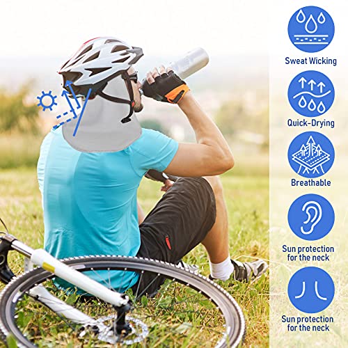 3 Forros de Casco con Protector de Cuello, Gorro de Calavera de Enfriamiento Gorra Absorbente de Sudor con Cola Sombrero de Protección de Sol para Cuello de Ciclismo para Correr, 3 Colores