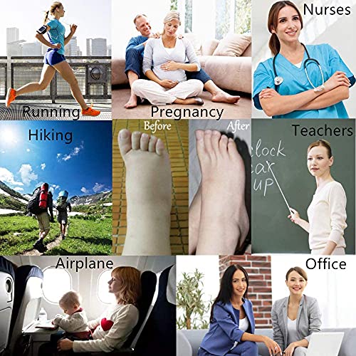 3 Pares de Calcetines de compresión Marathon Running Calcetines Deportivos Hombres Mujeres 30 mmHg Rodilla Alta para Edema Diabetes Varices -a53-L-XL