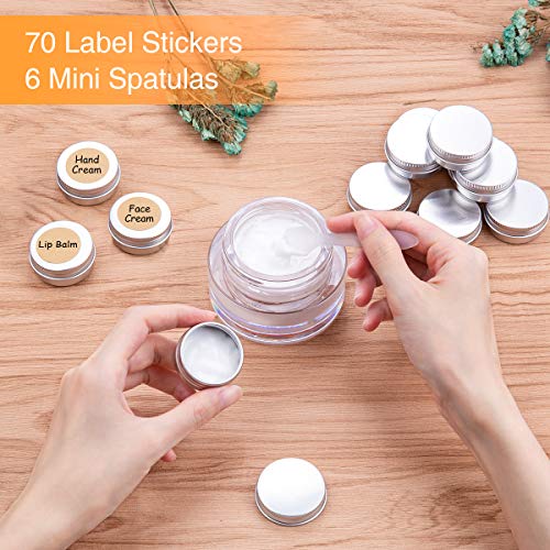 30 Piezas Tarros de Aluminio, Contenedores Cosmético de Viaje Envases de Vacío con Tapas de Tornillo para Cosmética Crema Muestra Polvo Decoración de Uñas, 15g 15ml