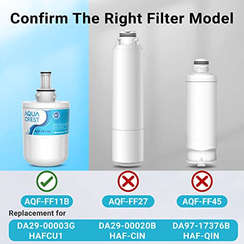 3X AQUA CREST DA29-00003G Filtros de Agua para Frigorífico, Compatible con Samsung Aqua Pure PLUS DA29-00003G DA29-00003B HAFIN2/EXP DA29-00003A DA97-06317A HAFCU1/XAA (3)