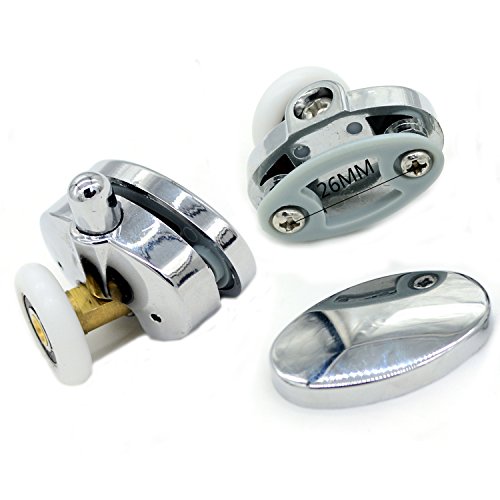 4 x Chromeplated solo ducha rodillos/corredores/ruedas recambios (25mm)