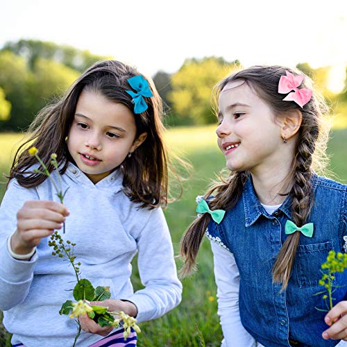 40 Piezas Pinzas Pelo para Bebé Gomas Pelo Niña, Lazos Pequeño Pelo arco Clip de Pelo del Bowknot de cinta de grosgrain accesorios pelo pa'r niños pequeños