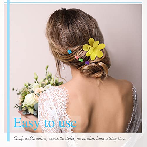 48 Pinzas de Pelo de Flores Pinzas de Pelo Grandes Mate Clips de Garra Antideslizantes Lindos Clips Pequeños Clips de Mandíbula Acrílicos en Forma de Flor de Colores para Mujer