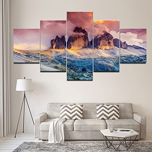 5 lienzos de cielo, iceberg, pastizales, paisajes naturales, impresión de alta definición para decoración del hogar impresiones de carteles A2 XL