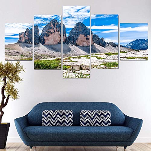 5 lienzos de cielo, iceberg, pastizales, paisajes naturales, impresión de alta definición para decoración del hogar impresiones de carteles A2 XL