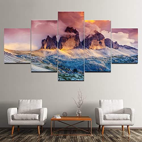 5 lienzos de cielo, iceberg, pastizales, paisajes naturales, impresión de alta definición para decoración del hogar impresiones de carteles A2 XL