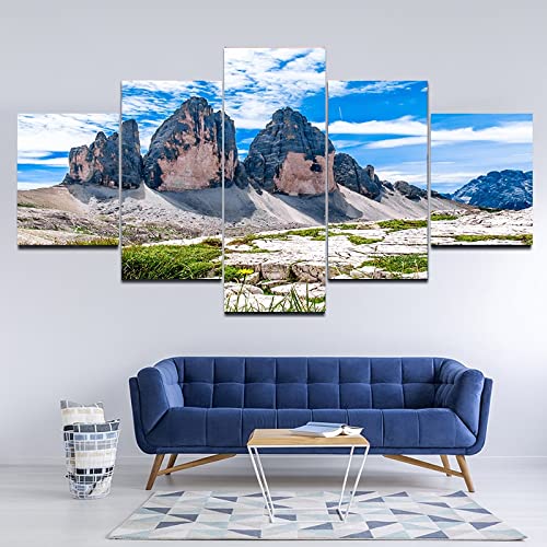 5 lienzos de cielo, iceberg, pastizales, paisajes naturales, impresión de alta definición para decoración del hogar impresiones de carteles A2 XL