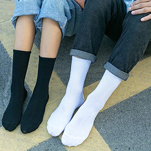 5 Pares de Calcetines Unisex de algodón de Colores sólidos, Calcetines de Moda Deportivos Informales de Punto para Parejas, monopatín Blanco y Negro con Personalidad -B2