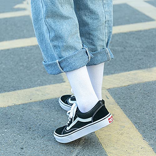 5 Pares de Calcetines Unisex de algodón de Colores sólidos, Calcetines de Moda Deportivos Informales de Punto para Parejas, monopatín Blanco y Negro con Personalidad -B2