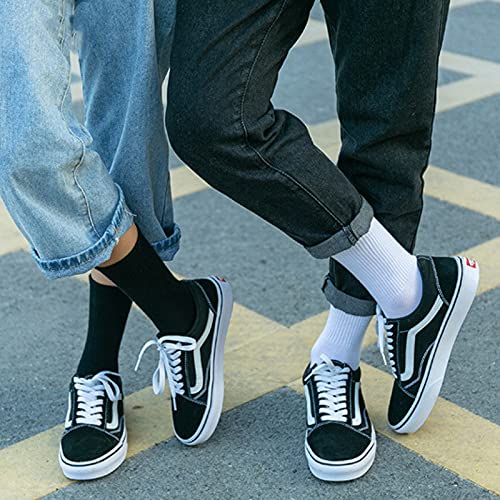 5 Pares de Calcetines Unisex de algodón de Colores sólidos, Calcetines de Moda Deportivos Informales de Punto para Parejas, monopatín Blanco y Negro con Personalidad -B2