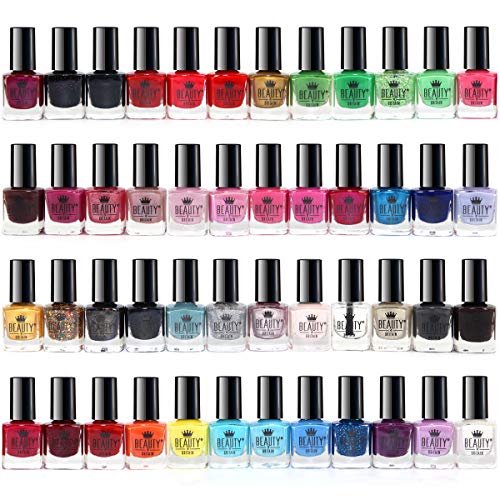 50 x Esmalte De Uñas Conjunto 48 Colores Diferentes 2 Clavos Etiquetas Engomadas Del Arte 2 Cajas De Visualización