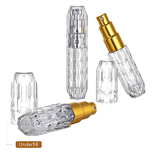 5ml Perfume Atomizador Kamiya 2 Piezas, Atomizador Perfume Recargable Atomizador de bolsillo para bolsos, viajes, vacaciones(Oro y plata)