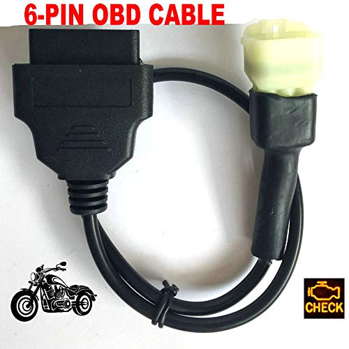 6-Pin OBD Adaptador 6 Pin OBD2 de 6 Pines para diagnóstico de Motos de Motocicleta, Cable OBD2 de 6 Pines para Motos Tuneecu 6 Pines a 16 Pines Conector OBDII