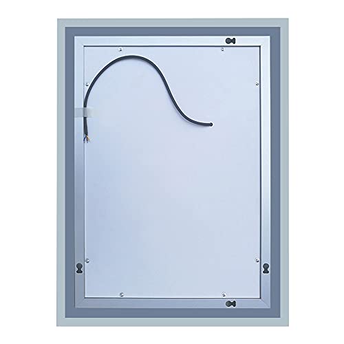 90x70cm Espejo Regulable de Hogar/de Baño con Función Antiniebla + LED Blanco Frío + Interruptor Táctil