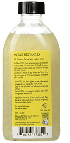 Aceite de Coco Vainilla Monoi Tiare Cosméticos 4 Oz Aceite