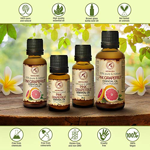 Aceite Esencial de Toronja 50ml - Citrus Paradisi - Sudáfrica - 100% Puro & Natural para un Buen Sueño - Aromaterapia - Relajación - Spa - Difusor de Aroma - Lámpara de Aroma