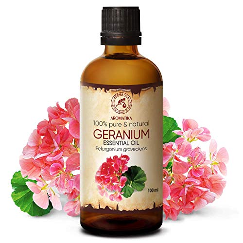 Aceite Esencial Geranio 100ml - Pelargonium Graveolens - Aromaterapia - 100% Puro Aceite de Bourbon de Geranio de Madagascar - Cuidado del Cuerpo para las Mujeres
