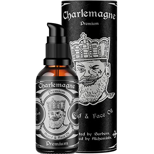 Aceite para la barba Charlemagne - Aceite barba hombres - 30ml Fragancia a cuero (Leather) 100% Vegano - Cuidado de la barba - aceite para barba hombres