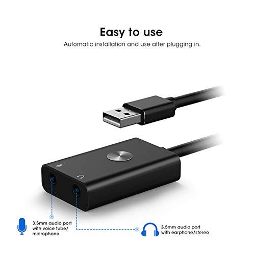 Adaptador USB, Tarjeta de Sonido USB de Aleación de Aluminio Aspecto Elegante para Comunicarse para Viajar