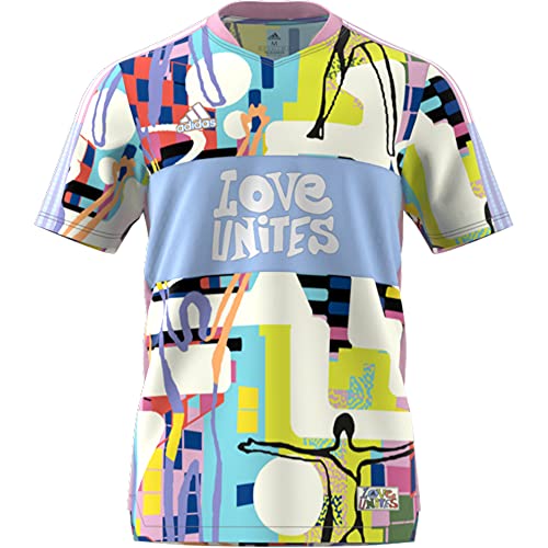 adidas Men's Standard Love Unites Tiro Jersey, True Pink/Blue, Large