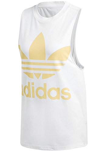 adidas Trefoil Tank Camiseta, Mujer, Blanco (Blanco/Arena), 44