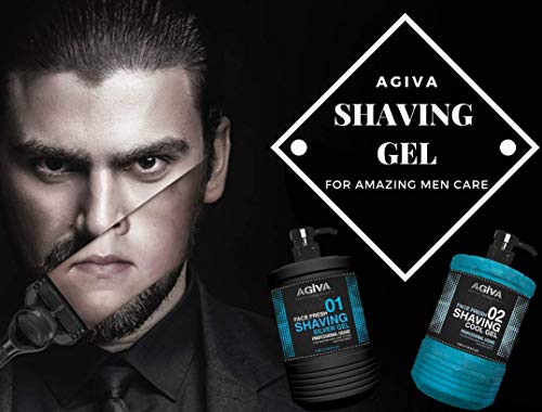 AGIVA Shaving Gel 1000 ML Cool, Negro, Estandar