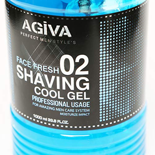 AGIVA Shaving Gel 1000 ML Cool, Negro, Estandar