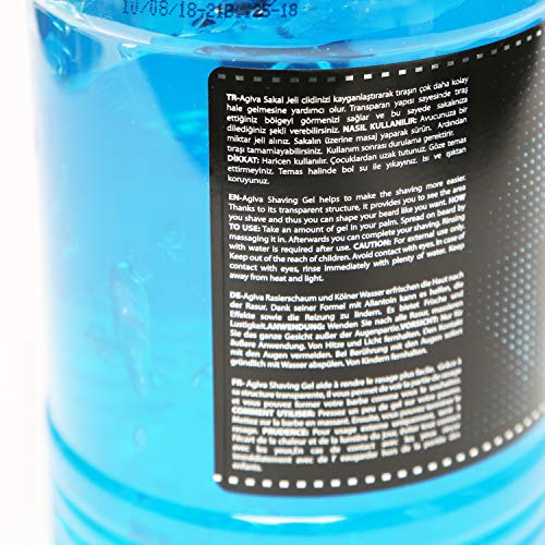 AGIVA Shaving Gel 1000 ML Cool, Negro, Estandar