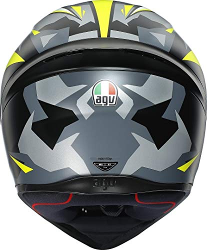 AGV K1 E2205 Replica Casco para Motocicleta, Unisex Adulto, Negro/Amarillo/Blanco, XL (61)