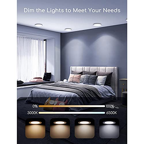 Aigostar Downlight LED Empotrable Inteligente Ultrafina 18W, CCT. Regulable de luz cálida a blanca 3000-6500K, 1380lm. Compatible Alexa y Google Home. Foco Empotrable led: 22 x 3,2 cm alto.