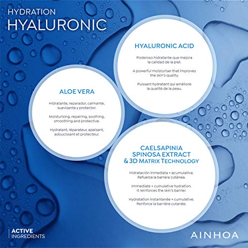 AINHOA Cosmetics – HYALURONIC Crema Esencial 50 ml – Tratamiento Facial Hidratante Intensivo con Ácido Hialurónico para Mujer/Hombre - Piel Normal/Mixta – Día/Noche- Calidad Profesional