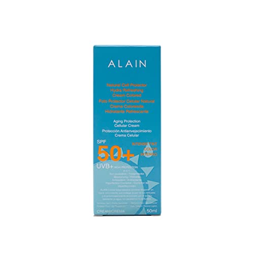 Alain Fotoprotector Ultimate Antiedad 4 en 1 Color Intenso SPF50, Protector Solar Facial Hidratante, Antioxidante con Colágeno y Ácido Hialurónico, 50 ml