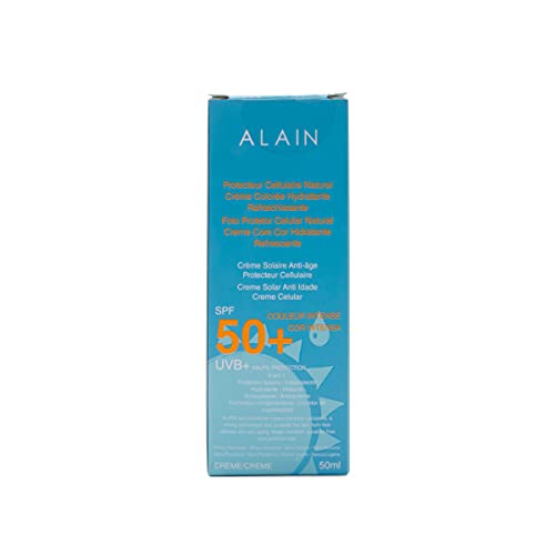 Alain Fotoprotector Ultimate Antiedad 4 en 1 Color Intenso SPF50, Protector Solar Facial Hidratante, Antioxidante con Colágeno y Ácido Hialurónico, 50 ml