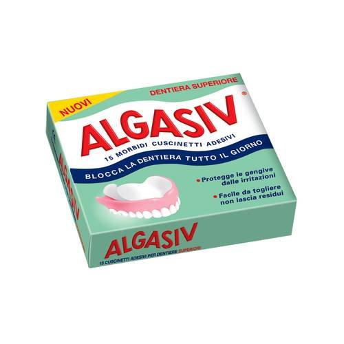 Algasiv Adesivi Dentiera Superiore 15 Cuscinetti Adesivi