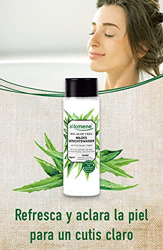 alkmene Agua micelar con aloe vera orgánico - Tónico facial para todo tipo de piel - desmaquillante vegano sin siliconas, parabenos, PEGs, SLS y SLES (1x 200 ml)